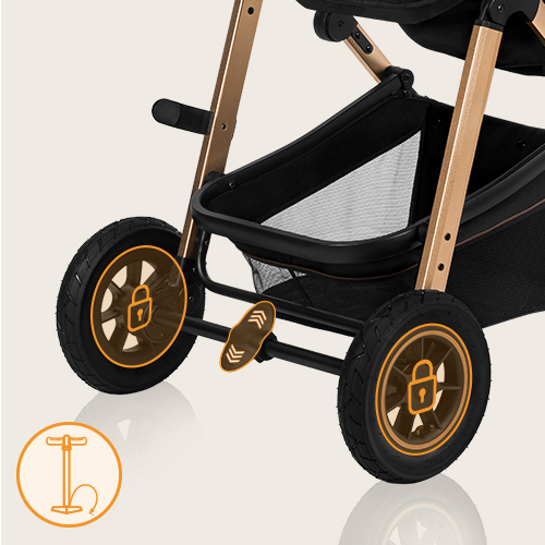 lionelo Amber 3 w 1 Black Silver — Wózek wielofunkcyjny